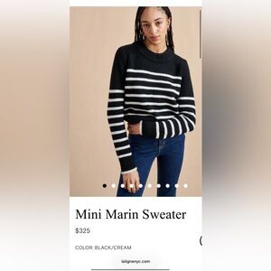La Ligne Mini Marin Sweater Black Cream Stripe